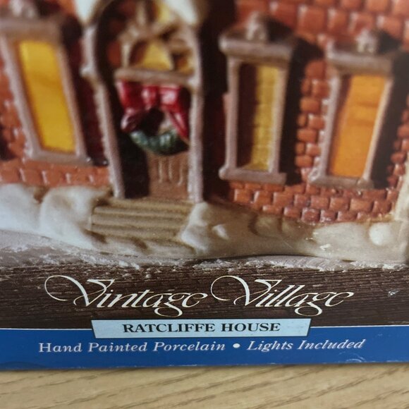 Dickensville Vintage Village Ratcliffe House  2 Story Brick Stone Detail Lighted - Picture 8 of 11